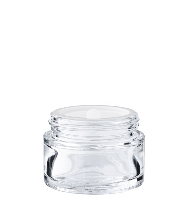Kosmetiktiegel 30ml Glas klar – Edler Glastiegel mit ABS-Deckel