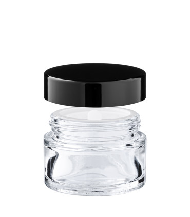 Kosmetiktiegel 30ml Glas klar – Edler Glastiegel mit ABS-Deckel