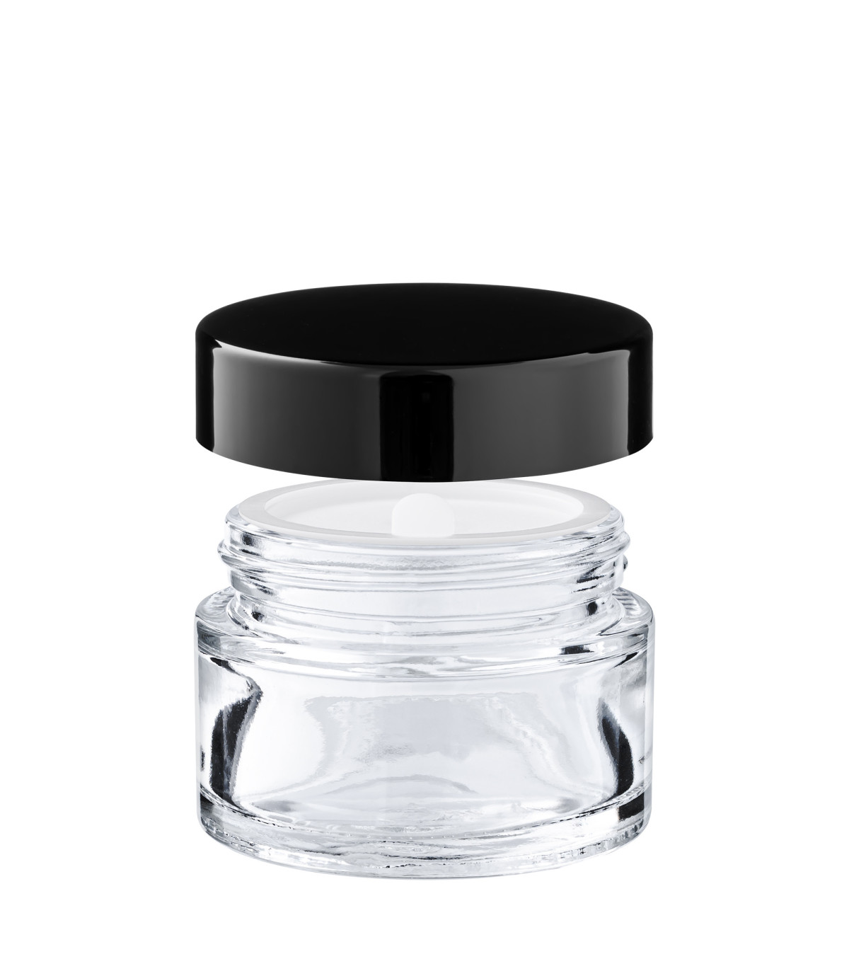 Kosmetiktiegel 30ml Glas klar – Edler Glastiegel mit ABS-Deckel