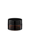 Glastiegel 20 ml braun mit schwarzem ABS-Deckel und Zwischendeckel