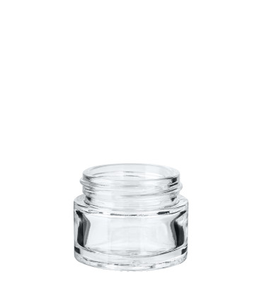 15 ml Glastiegel, klar, Gewinde 39/400 – ideal für Kosmetik