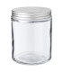 Glastiegel 250 ml klar mit silbernem Aluminium-Schraubdeckel
