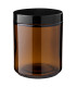 Glastiegel 250 ml braun  mit schwarzem PP-Schraubdeckel