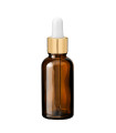 Glasflasche 30 ml braun mit goldenem Pipette