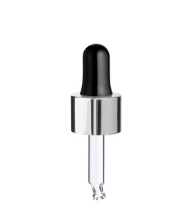 Glaspipette 18/410 mit silbernem Verschluss, Röhrchen 43 mm