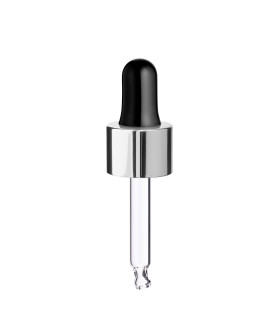Glaspipette 18/410 mit silbernem Verschluss, Röhrchen 52 mm