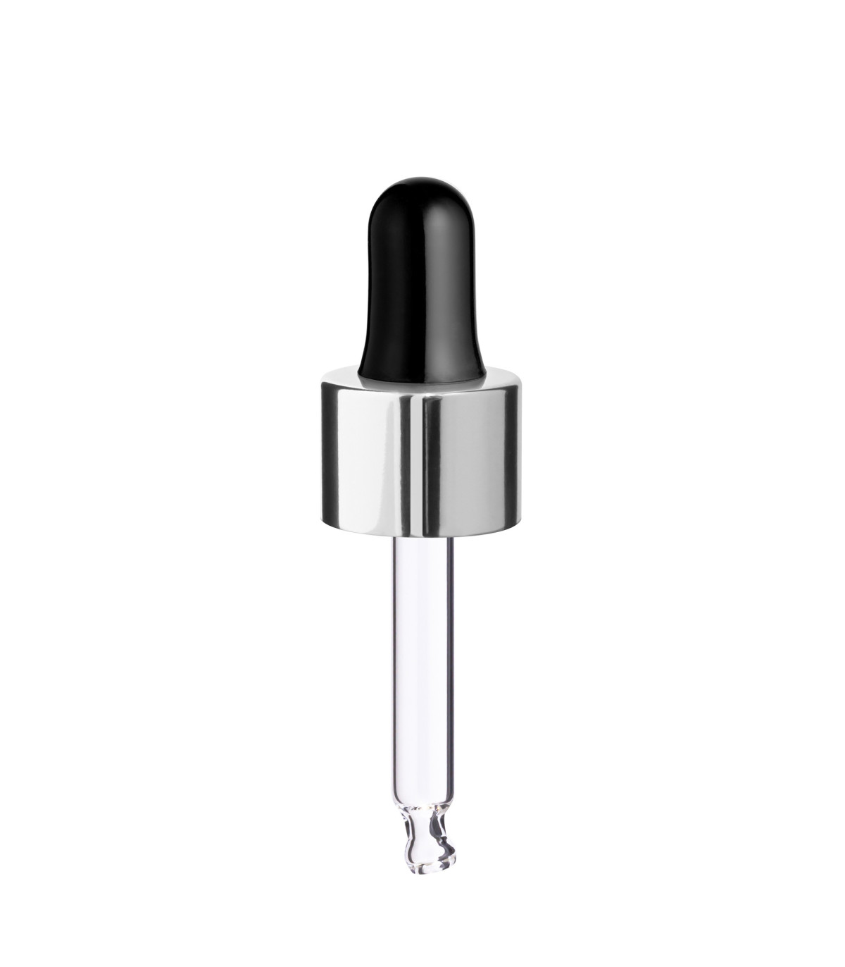 Glaspipette 18/410 mit silbernem Verschluss, Röhrchen 52 mm | Tropfen