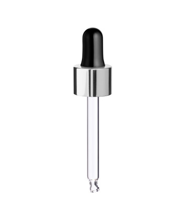 Glaspipette 18/415 mit silbernem Verschluss, Röhrchen 71 mm