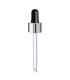 Glaspipette 18/410 mit silbernem Verschluss, Röhrchen 84 mm | Tropfen