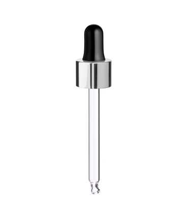 Glaspipette 18/410 mit silbernem Verschluss, Röhrchen 84 mm