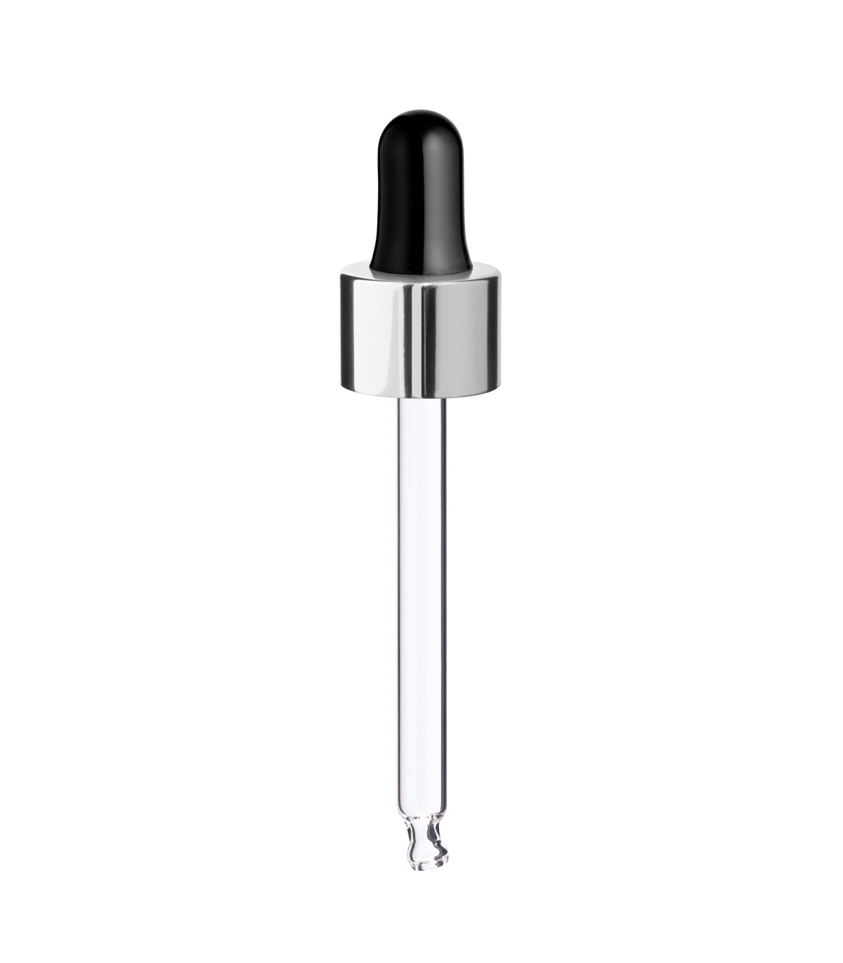 Glaspipette 18/410 mit silbernem Verschluss, Röhrchen 84 mm