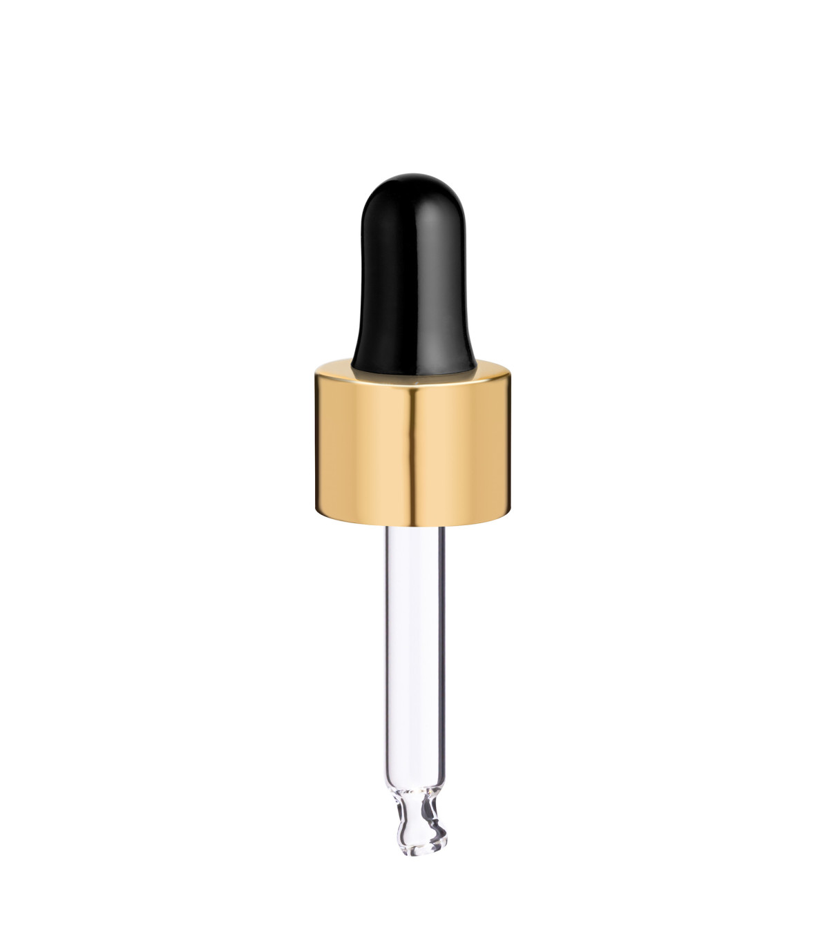 Glaspipette 18/410 mit goldenem Schraubverschluss 52 mm Tropfen