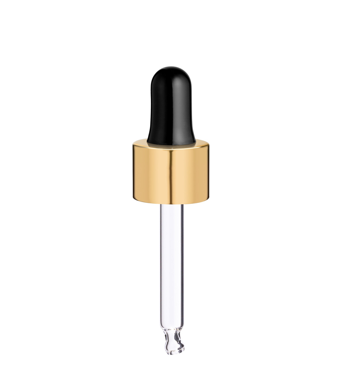Glaspipette 18/410 mit goldenem Schraubverschluss, 59 mm | Tropfen