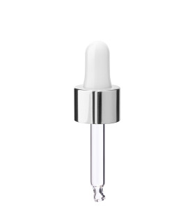 Glaspipette 18/410 mit silbernem Verschluss 52 mm | für Flaschen DIN18