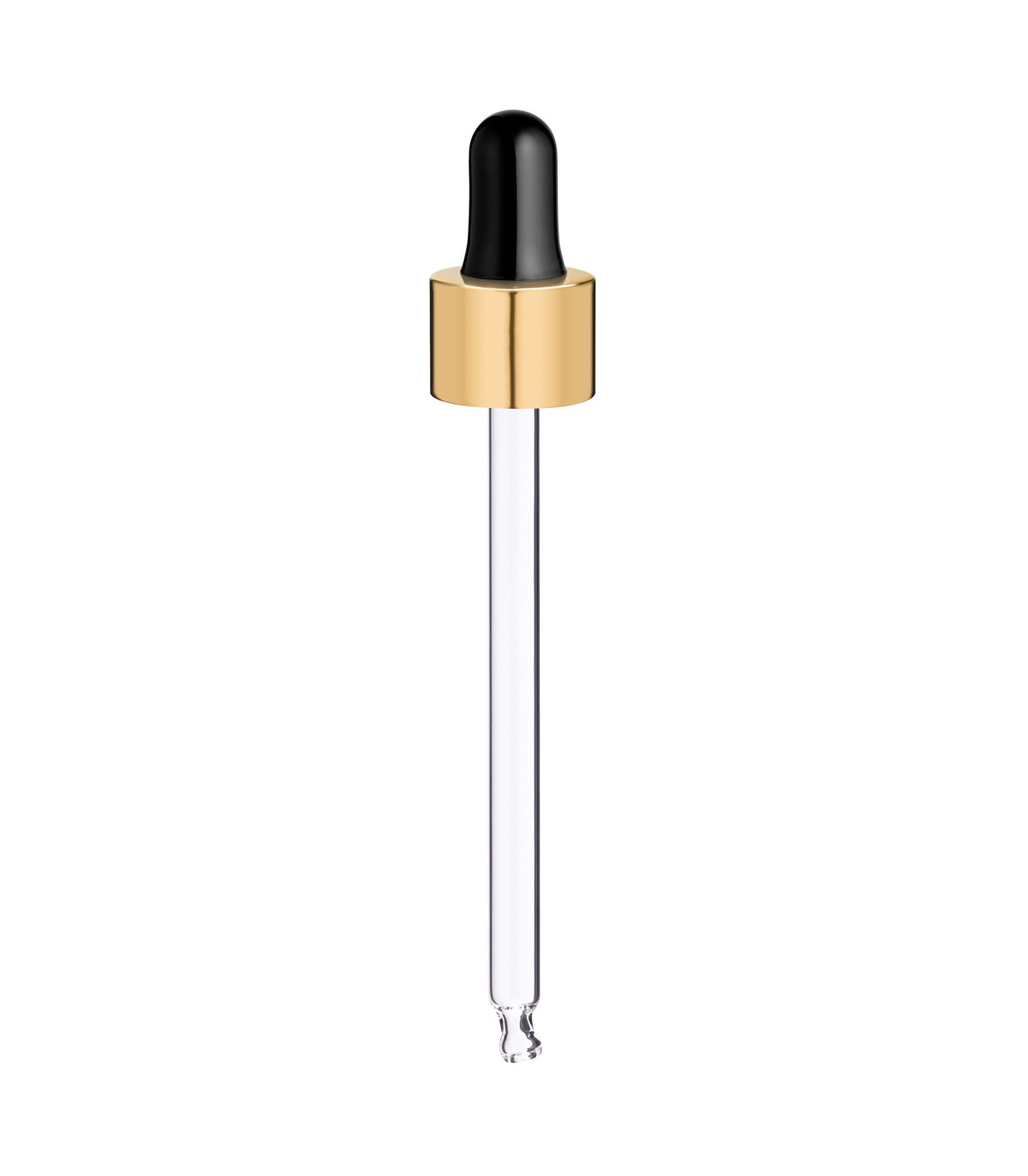 Glaspipette 18/410 mit goldenem Schraubverschluss, 105 mm | Tropfen