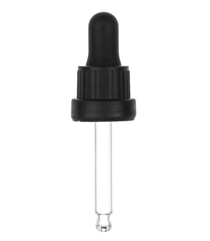Glaspipette mit 60mm Länge und schwarzem Verschluss
