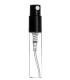 Klares Glasfläschchen 3 ml mit schwarzem Steckzerstäuber - für Proben