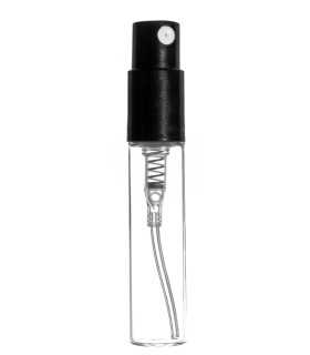 Klares Glasfläschchen 3 ml mit schwarzem Steckzerstäuber - für Proben