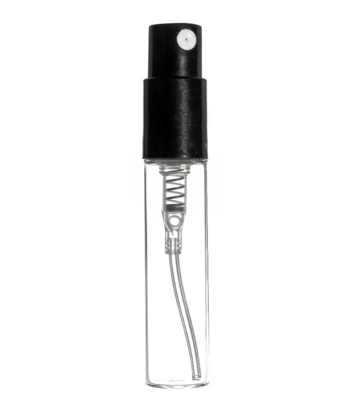 Klares Glasfläschchen 3 ml mit schwarzem Steckzerstäuber - für Proben