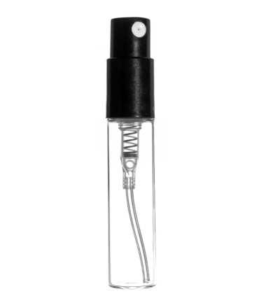 Klares Glasfläschchen 3 ml mit schwarzem Steckzerstäuber - für Proben