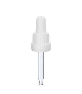Glas-Tropfpipette 18415 mit weißem Verschluss – 59 mm