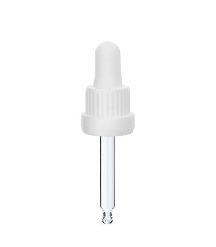 Glas-Tropfpipette 18415 mit weißem Verschluss – 59 mm