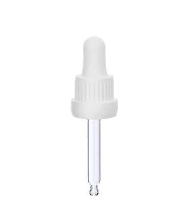 Glas-Tropfpipette 18415 mit weißem Verschluss – 59 mm