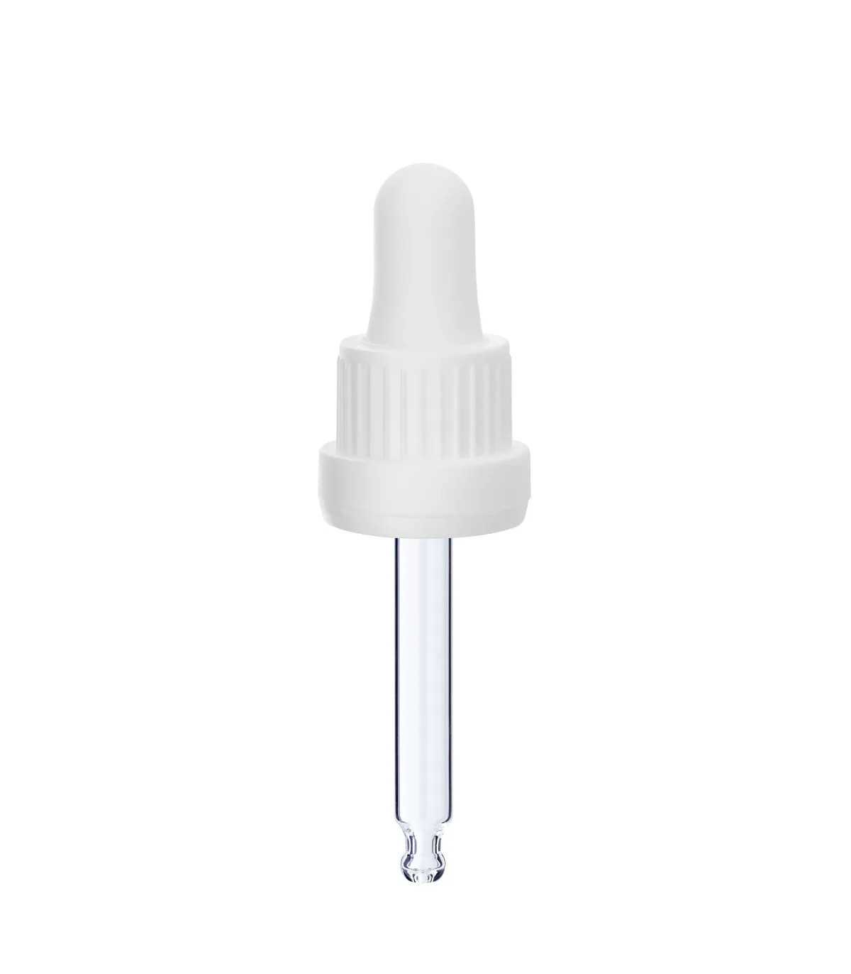 Glas-Tropfpipette 18415 mit weißem Verschluss – 59 mm