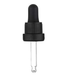 Glaspipette mit 53mm Länge und schwarzem Schraubverschluss