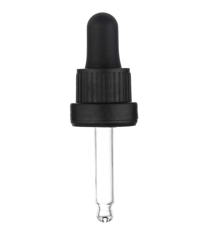 Glaspipette mit 53mm Länge und schwarzem Schraubverschluss