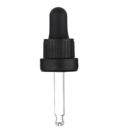 Glaspipette mit 53mm Länge und schwarzem Schraubverschluss