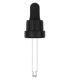 Glas-Tropfpipette 18415 mit schwarzem Verschluss 71 mm