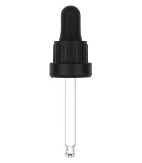 Glas-Tropfpipette 18415 mit schwarzem Verschluss 71 mm