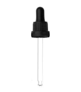 Glas Tropfpipette 18415 mit schwarzem Verschluss 84 mm