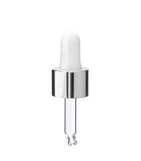 Glas Tropfpipette 18410 mit Silberverschluss 43 mm