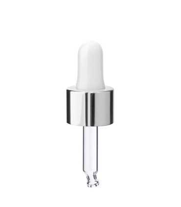 Glas Tropfpipette 18410 mit Silberverschluss 43 mm