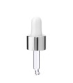 Glaspipette 18/410 mit silbernem Verschluss 43 mm