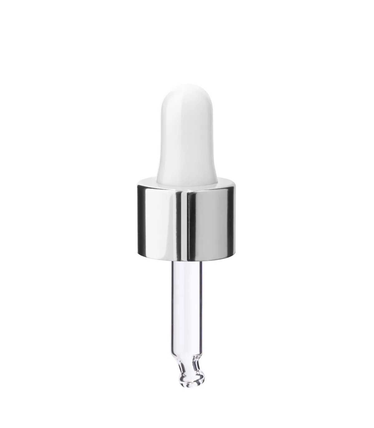 Glas Tropfpipette 18410 mit Silberverschluss 43 mm