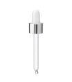 Glaspipette 18/410 mit silbernem Verschluss 84 mm