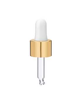 Glas Tropfpipette 18410 mit Goldverschluss 43 mm