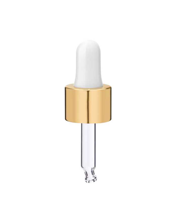 Glas Tropfpipette 18410 mit Goldverschluss 43 mm