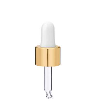 Glas Tropfpipette 18410 mit Goldverschluss 43 mm