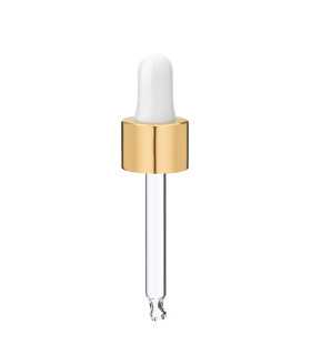 Glas Tropfpipette 18410 mit Goldverschluss 66 mm