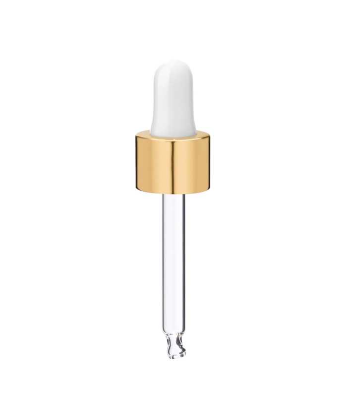 Glas Tropfpipette 18410 mit Goldverschluss 66 mm