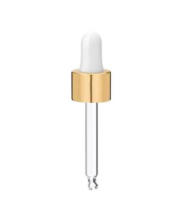 Glas Tropfpipette 18410 mit Goldverschluss 66 mm