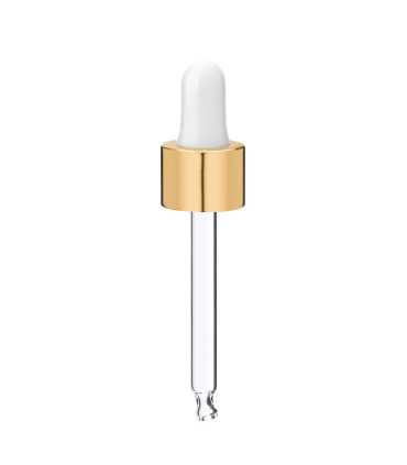 Glas Tropfpipette 18410 mit Goldverschluss 71 mm