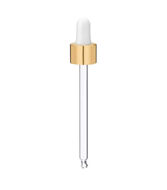 Glas Tropfpipette 18415 mit Goldverschluss 105 mm