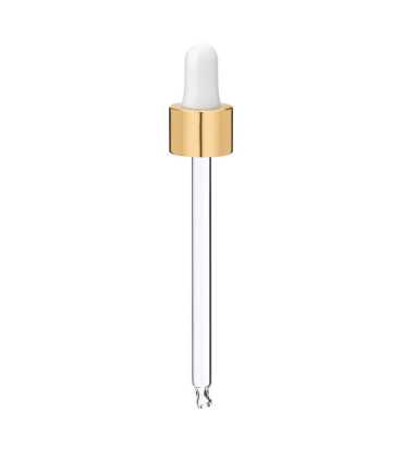 Glas Tropfpipette 18415 mit Goldverschluss 105 mm