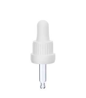 Glas-Tropfpipette 18415 mit weißem Verschluss – 43 mm