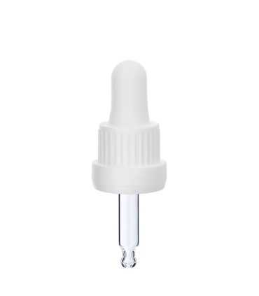 Glas-Tropfpipette 18415 mit weißem Verschluss – 43 mm